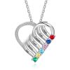 Sterling Silver Necklace 2-6 Names Birthstone Necklace