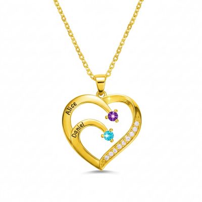 [Hot Sale] 1-6 Names Birthstone Necklace in 925 Sterling Silver