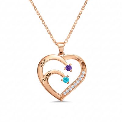 [Hot Sale] 1-6 Names Birthstone Necklace in 925 Sterling Silver