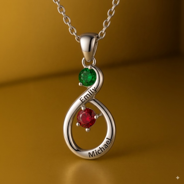66-silver.jpg Eternal Bond – Personalized Infinity Birthstone Necklace