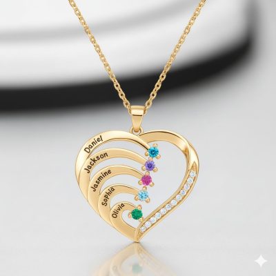 [Hot Sale] 1-6 Names Birthstone Necklace in 925 Sterling Silver