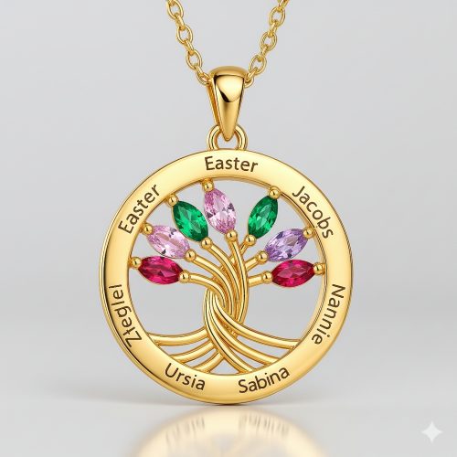 Personalized  Family 925 Silver Family Necklace