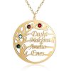 Personalized Family Tree Name Necklace Birthstone Necklace
