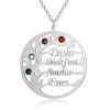 Personalized Family Tree Name Necklace Birthstone Necklace