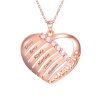 Engraved Heart Pendant Family Birthstone Necklace