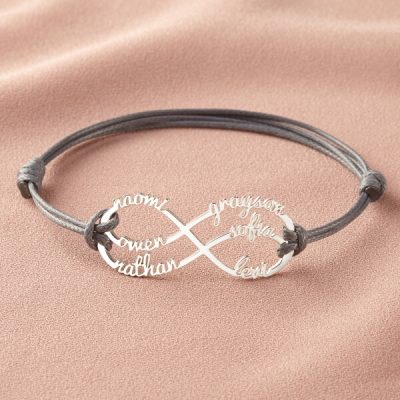 Personalized 925 sterling silver women infinity bracelet