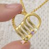 Sterling Silver Necklace 2-6 Names Birthstone Necklace