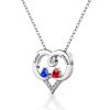 Forever Love Engraved Heart 2 Birthstone Necklace