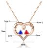 Forever Love Engraved Heart 2 Birthstone Necklace