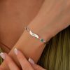 sterling silver 925 Name Bracelet Personalized With Birthstone