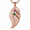 leaf-2-r.jpg feather of the same lineage Engraved Family Birthstone Necklace