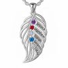 leaf-5-s.jpg feather of the same lineage Engraved Family Birthstone Necklace