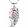 leaf-6-s.jpg feather of the same lineage Engraved Family Birthstone Necklace