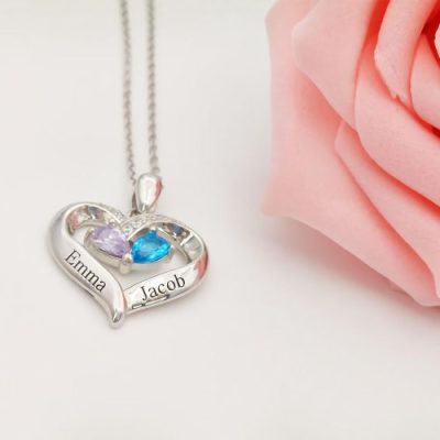 Forever Together Engraved Birthstone Necklace