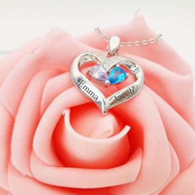 Forever Together Engraved Birthstone Necklace