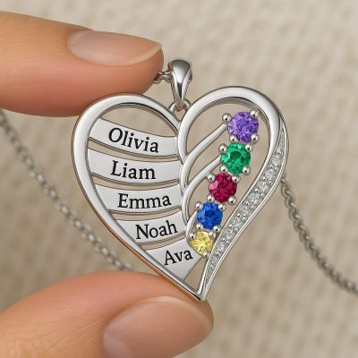 Personalized New artwork 925 Silver Family Necklace