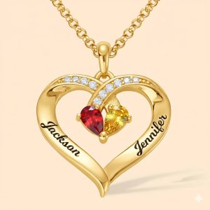 Forever Together Engraved Birthstone Necklace