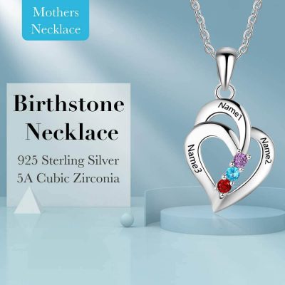 Pendant Relationship Heart Name Necklace for 3 Meaningful Necklace for Women